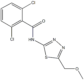 2,6-dichloro-N-[5-(methoxymethyl)-1,3,4-thiadiazol-2-yl]benzamide Struktur