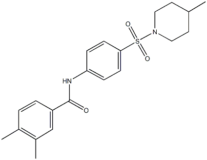 3,4-dimethyl-N-{4-[(4-methylpiperidin-1-yl)sulfonyl]phenyl}benzamide Struktur