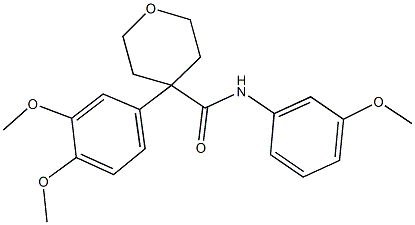 4-(3,4-dimethoxyphenyl)-N-(3-methoxyphenyl)tetrahydro-2H-pyran-4-carboxamide Struktur