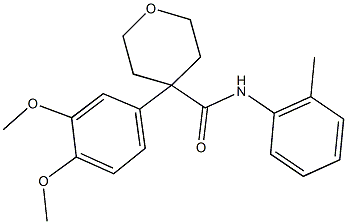 4-(3,4-dimethoxyphenyl)-N-(2-methylphenyl)tetrahydro-2H-pyran-4-carboxamide Struktur