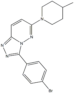 3-(4-bromophenyl)-6-(4-methyl-1-piperidinyl)[1,2,4]triazolo[4,3-b]pyridazine Struktur