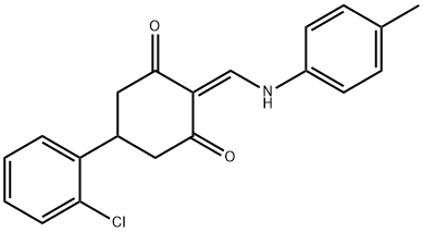 5-(2-chlorophenyl)-2-(4-toluidinomethylene)-1,3-cyclohexanedione Struktur