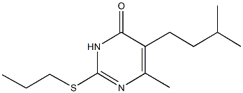 5-isopentyl-6-methyl-2-(propylsulfanyl)-4(3H)-pyrimidinone Struktur