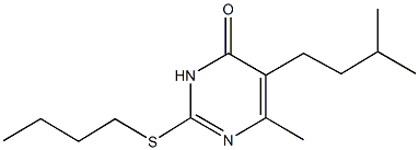 2-(butylsulfanyl)-5-isopentyl-6-methyl-4(3H)-pyrimidinone Struktur