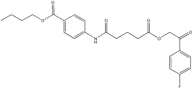 butyl 4-({5-[2-(4-fluorophenyl)-2-oxoethoxy]-5-oxopentanoyl}amino)benzoate Struktur