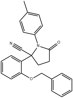 2-[2-(benzyloxy)phenyl]-1-(4-methylphenyl)-5-oxo-2-pyrrolidinecarbonitrile Struktur