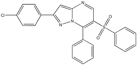 2-(4-chlorophenyl)-7-phenylpyrazolo[1,5-a]pyrimidin-6-yl phenyl sulfone Struktur