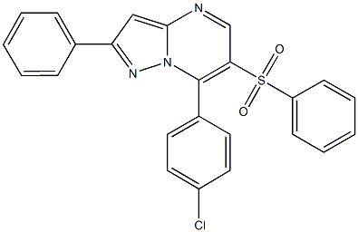 7-(4-chlorophenyl)-2-phenyl-6-(phenylsulfonyl)pyrazolo[1,5-a]pyrimidine Struktur