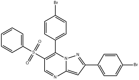 2,7-bis(4-bromophenyl)pyrazolo[1,5-a]pyrimidin-6-yl phenyl sulfone Struktur