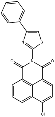 6-chloro-2-(4-phenyl-1,3-thiazol-2-yl)-1H-benzo[de]isoquinoline-1,3(2H)-dione Struktur