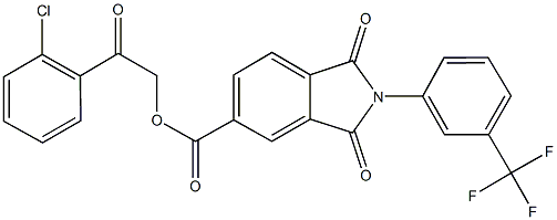 2-(2-chlorophenyl)-2-oxoethyl 1,3-dioxo-2-[3-(trifluoromethyl)phenyl]-5-isoindolinecarboxylate Struktur