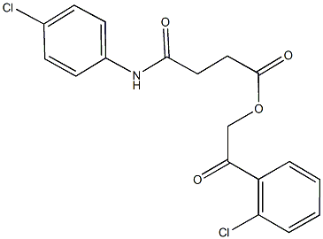 2-(2-chlorophenyl)-2-oxoethyl 4-(4-chloroanilino)-4-oxobutanoate Struktur