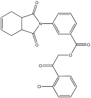 2-(2-chlorophenyl)-2-oxoethyl 3-(1,3-dioxo-1,3,3a,4,7,7a-hexahydro-2H-isoindol-2-yl)benzoate Struktur