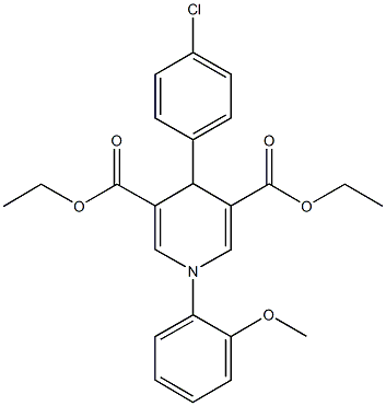 diethyl 4-(4-chlorophenyl)-1-(2-methoxyphenyl)-1,4-dihydro-3,5-pyridinedicarboxylate Struktur