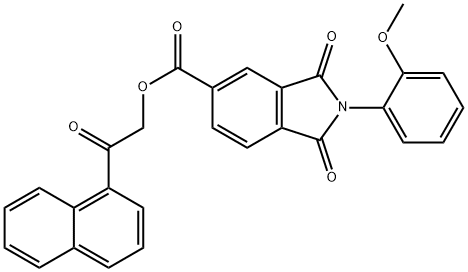 2-(1-naphthyl)-2-oxoethyl 2-(2-methoxyphenyl)-1,3-dioxoisoindoline-5-carboxylate Struktur