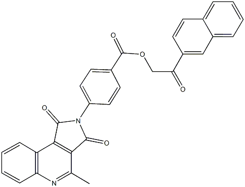 2-(2-naphthyl)-2-oxoethyl 4-(4-methyl-1,3-dioxo-1,3-dihydro-2H-pyrrolo[3,4-c]quinolin-2-yl)benzoate Struktur