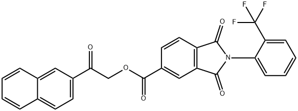 2-(2-naphthyl)-2-oxoethyl 1,3-dioxo-2-[2-(trifluoromethyl)phenyl]-5-isoindolinecarboxylate Struktur