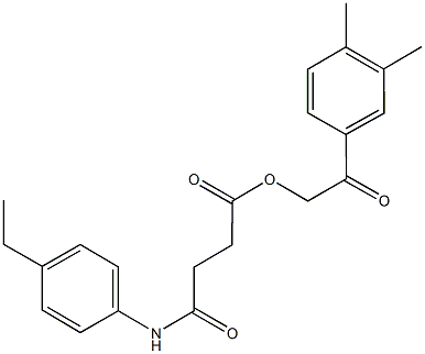 2-(3,4-dimethylphenyl)-2-oxoethyl 4-(4-ethylanilino)-4-oxobutanoate Struktur