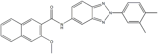 N-[2-(3,4-dimethylphenyl)-2H-1,2,3-benzotriazol-5-yl]-3-methoxy-2-naphthamide Struktur