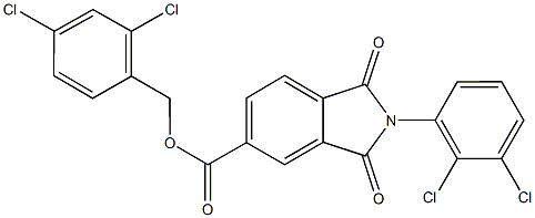 2,4-dichlorobenzyl 2-(2,3-dichlorophenyl)-1,3-dioxo-5-isoindolinecarboxylate Struktur