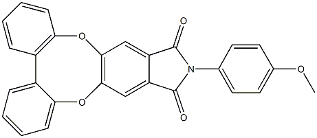 12-(4-methoxyphenyl)-11H-dibenzo[5,6:7,8][1,4]dioxocino[2,3-f]isoindole-11,13(12H)-dione Struktur