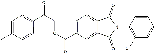 2-(4-ethylphenyl)-2-oxoethyl 2-(2-chlorophenyl)-1,3-dioxo-5-isoindolinecarboxylate Struktur