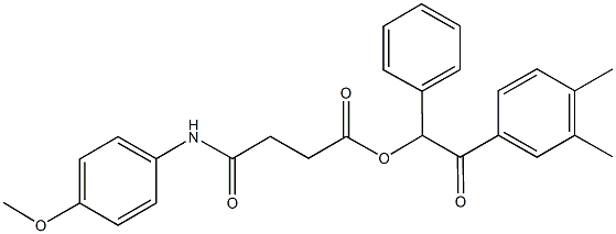 2-(3,4-dimethylphenyl)-2-oxo-1-phenylethyl 4-(4-methoxyanilino)-4-oxobutanoate Struktur