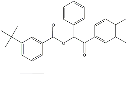 2-(3,4-dimethylphenyl)-2-oxo-1-phenylethyl 3,5-ditert-butylbenzoate Struktur