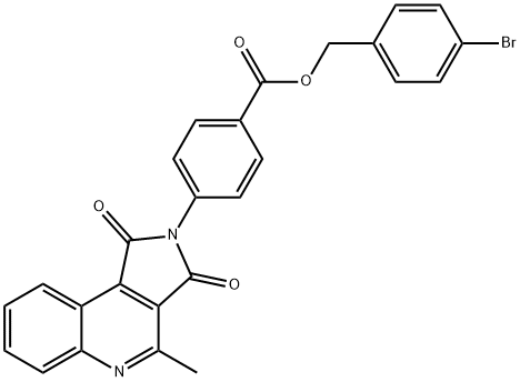 4-bromobenzyl 4-(4-methyl-1,3-dioxo-1,3-dihydro-2H-pyrrolo[3,4-c]quinolin-2-yl)benzoate Struktur