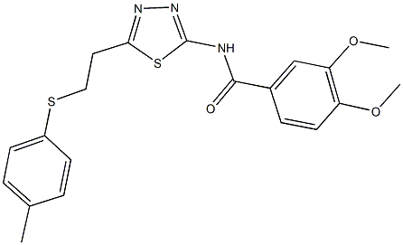 3,4-dimethoxy-N-(5-{2-[(4-methylphenyl)thio]ethyl}-1,3,4-thiadiazol-2-yl)benzamide Struktur