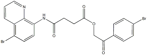 2-(4-bromophenyl)-2-oxoethyl 4-[(5-bromo-8-quinolinyl)amino]-4-oxobutanoate Struktur