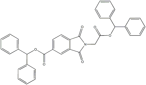 benzhydryl 2-[2-(benzhydryloxy)-2-oxoethyl]-1,3-dioxo-5-isoindolinecarboxylate Struktur