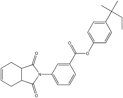 4-tert-pentylphenyl 3-(1,3-dioxo-1,3,3a,4,7,7a-hexahydro-2H-isoindol-2-yl)benzoate Struktur