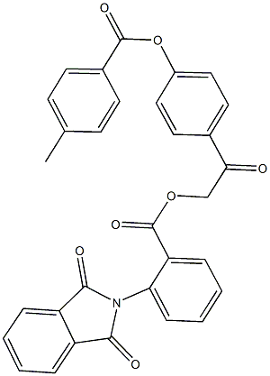 2-{4-[(4-methylbenzoyl)oxy]phenyl}-2-oxoethyl 2-(1,3-dioxo-1,3-dihydro-2H-isoindol-2-yl)benzoate Struktur