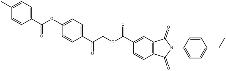 2-{4-[(4-methylbenzoyl)oxy]phenyl}-2-oxoethyl 2-(4-ethylphenyl)-1,3-dioxo-5-isoindolinecarboxylate Struktur