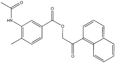 2-(1-naphthyl)-2-oxoethyl 3-(acetylamino)-4-methylbenzoate Struktur