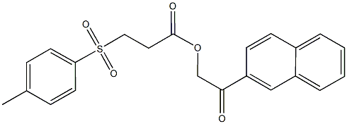 2-(2-naphthyl)-2-oxoethyl 3-[(4-methylphenyl)sulfonyl]propanoate Struktur