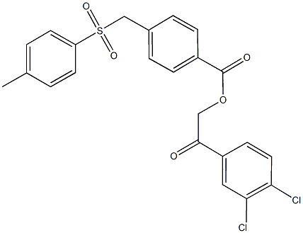 2-(3,4-dichlorophenyl)-2-oxoethyl 4-{[(4-methylphenyl)sulfonyl]methyl}benzoate Struktur