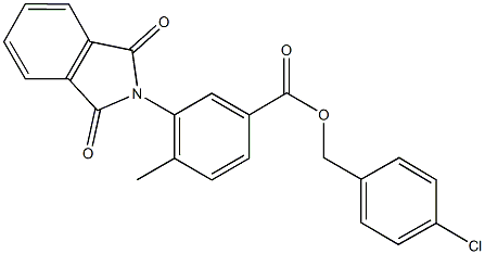 4-chlorobenzyl 3-(1,3-dioxo-1,3-dihydro-2H-isoindol-2-yl)-4-methylbenzoate Struktur