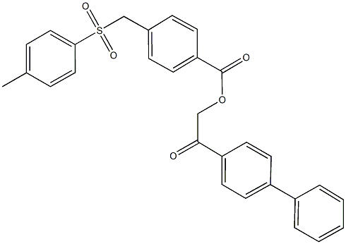 2-[1,1'-biphenyl]-4-yl-2-oxoethyl 4-{[(4-methylphenyl)sulfonyl]methyl}benzoate Struktur