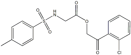 2-(2-chlorophenyl)-2-oxoethyl {[(4-methylphenyl)sulfonyl]amino}acetate Struktur