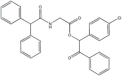 1-(4-chlorophenyl)-2-oxo-2-phenylethyl [(diphenylacetyl)amino]acetate Struktur