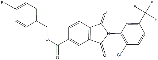 4-bromobenzyl 2-[2-chloro-5-(trifluoromethyl)phenyl]-1,3-dioxo-5-isoindolinecarboxylate Struktur