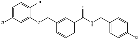 N-(4-chlorobenzyl)-3-[(2,5-dichlorophenoxy)methyl]benzamide Struktur