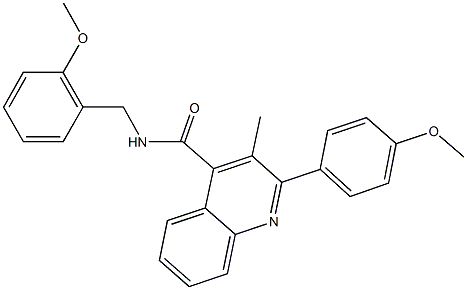 N-(2-methoxybenzyl)-2-(4-methoxyphenyl)-3-methylquinoline-4-carboxamide Struktur