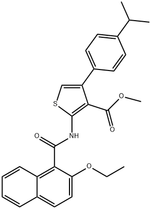 methyl 2-[(2-ethoxy-1-naphthoyl)amino]-4-(4-isopropylphenyl)thiophene-3-carboxylate Struktur