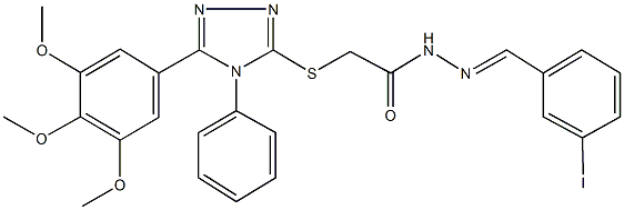 N'-(3-iodobenzylidene)-2-{[4-phenyl-5-(3,4,5-trimethoxyphenyl)-4H-1,2,4-triazol-3-yl]sulfanyl}acetohydrazide Struktur