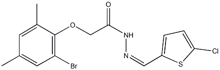 2-(2-bromo-4,6-dimethylphenoxy)-N'-[(5-chloro-2-thienyl)methylene]acetohydrazide Struktur