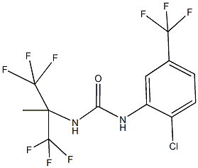 N-[2-chloro-5-(trifluoromethyl)phenyl]-N'-[2,2,2-trifluoro-1-methyl-1-(trifluoromethyl)ethyl]urea Struktur