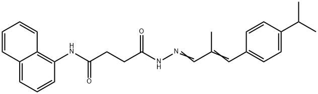 4-{2-[3-(4-isopropylphenyl)-2-methyl-2-propenylidene]hydrazino}-N-(1-naphthyl)-4-oxobutanamide Struktur